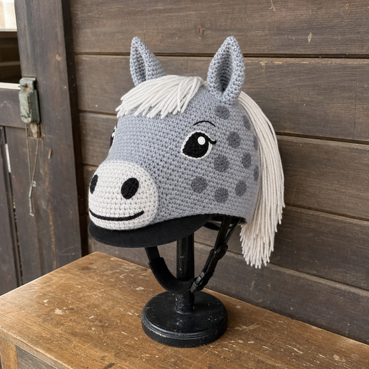 The Dapple Grey — Handmade Horse Helmet Cover